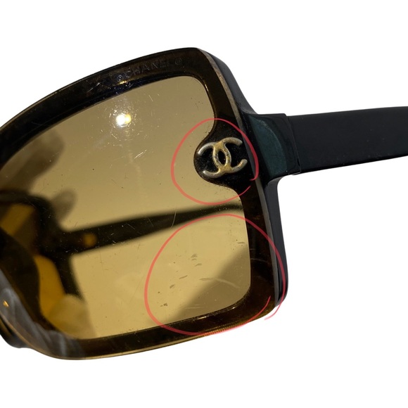 Chanel 2000s 5065 Oversized Yellow Black Sunglasses main image 5